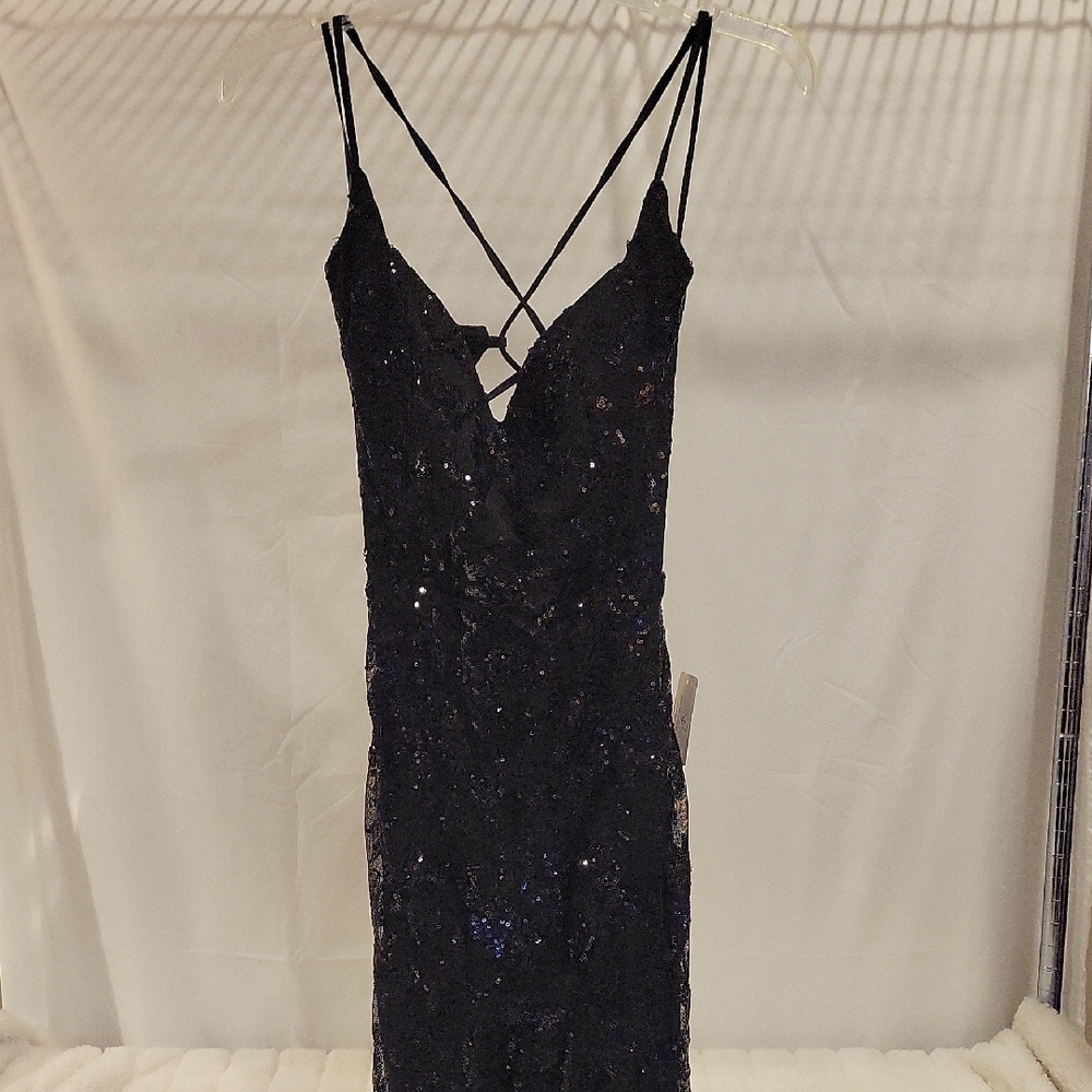 Windsor Midnight Sequin Backless Dress